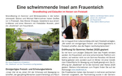 Gemeindeblatt Freistadt: „Eine schwimmende Insel am Frauenteich“